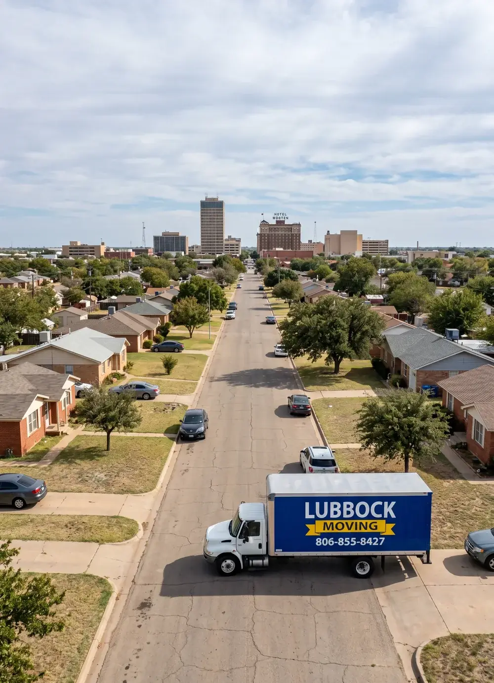 Lubbock Moving Company truck unloading after a long-distance move from Lubbock to Abilene, Texas